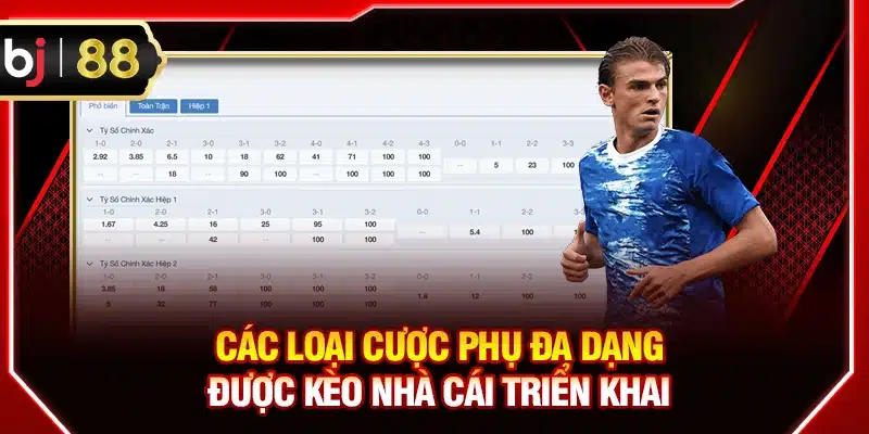 Các loại cược phụ đa dạng được kèo nhà cái triển khai